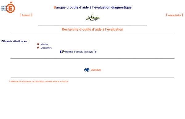 BANQUE D'OUTILS D'AIDE A L'EVALUATION