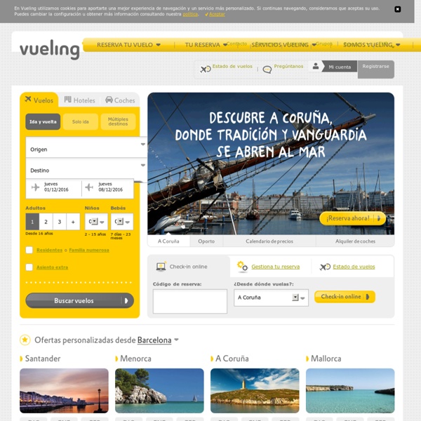 Vuelos baratos, billetes de avión y ofertas de vuelos con Vueling