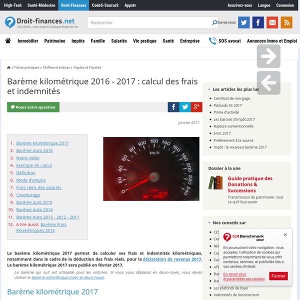 Barème kilométrique 2016 - 2017 : calcul des frais et indemnités
