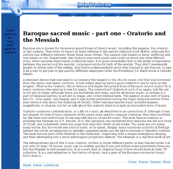 Baroque sacred music - oratorio