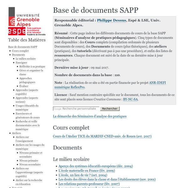 SAPEA - IUFM Grenoble - Ressources