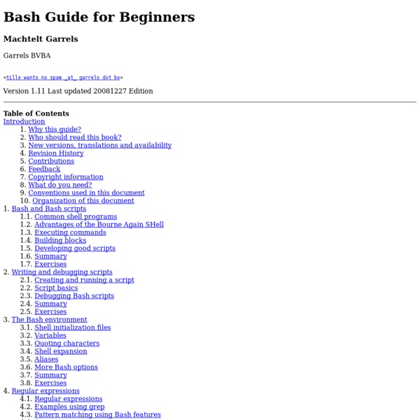 Bash Guide for Beginners