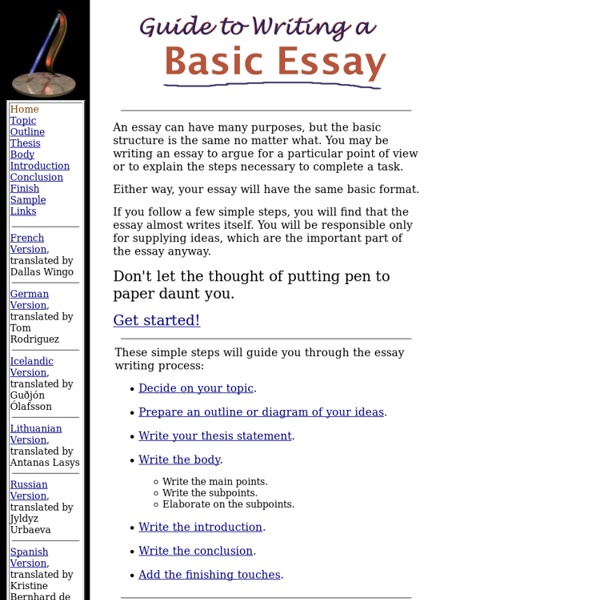 Basic Guide to Essay Writing