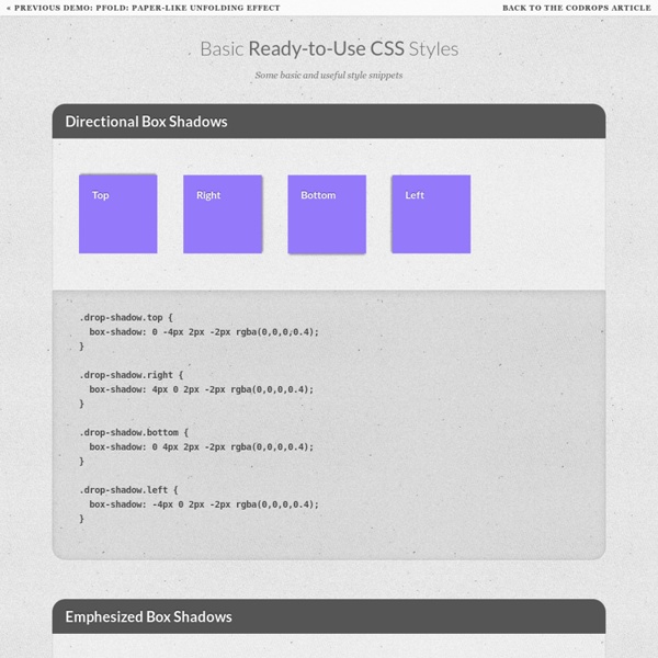 Basic Ready-to-Use CSS Styles