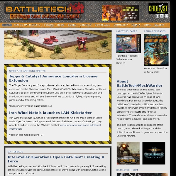 Official Classic Battletech Website