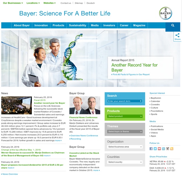 Bayer: Science For A Better Life - Homepage
