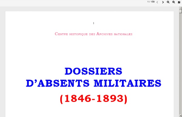 Dossiers d'absents Militaires 1846-1893