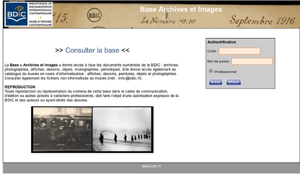 BDIC : Base Archives et images