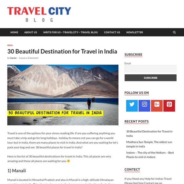 30 Beautiful Destination for Travel in India - Travel Blog