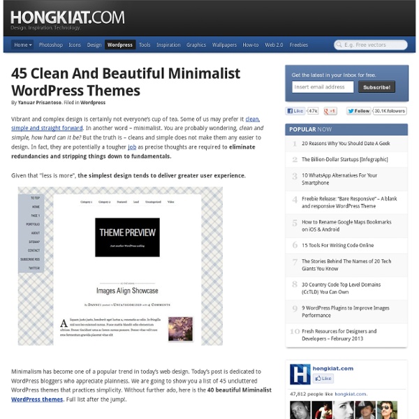 Clean and Beautiful Minimalist Wordpress Themes