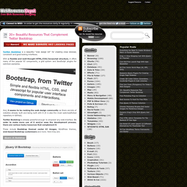 20+ Beautiful Resources That Complement Twitter Bootstrap