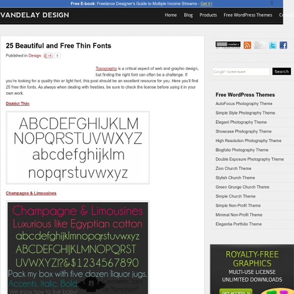 25 Beautiful and Free Thin Fonts