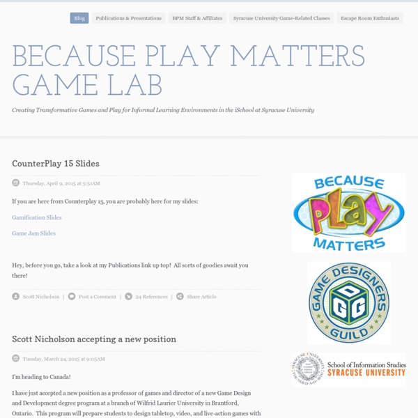 Because Play Matters - Blog