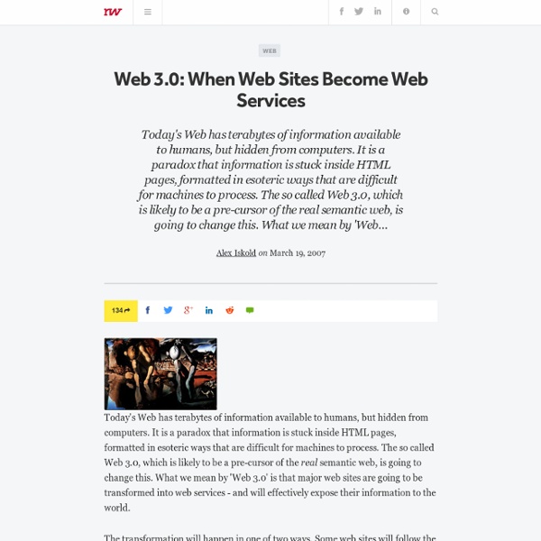 Web 3.0: When Web Sites Become Web Services