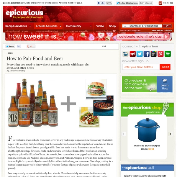 Beer and Food Pairings at Epicurious
