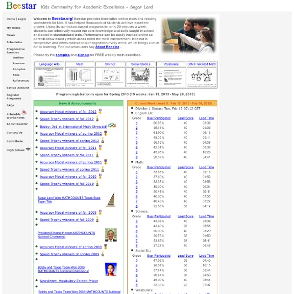 Beestar.org - Math and Reading for Kids