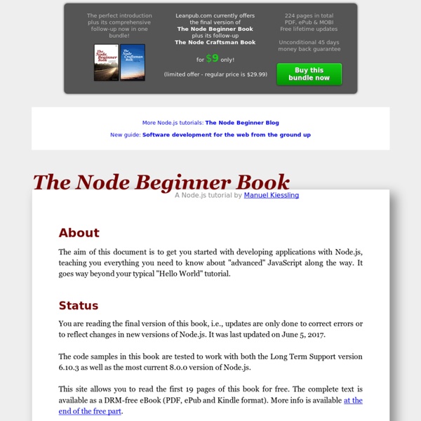 The Node Beginner Book » A comprehensive Node.js tutorial