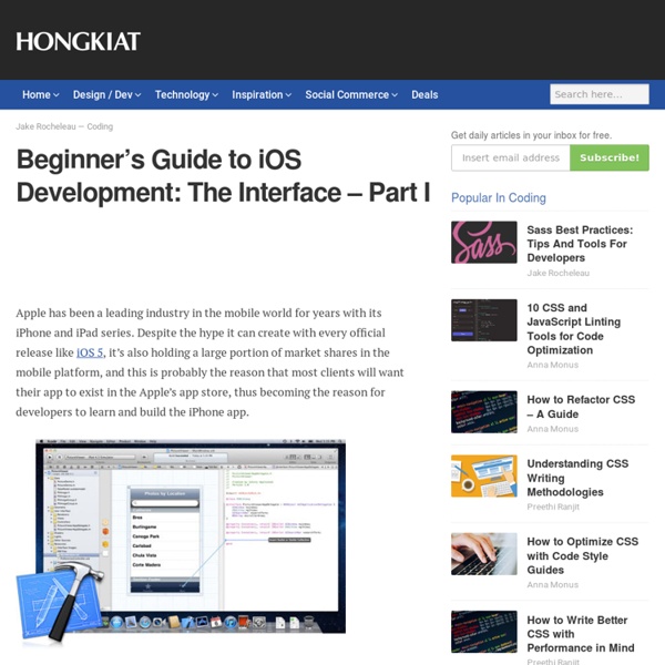 Beginner’s Guide to iOS Development: The Interface – Part I