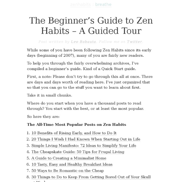 The Beginner’s Guide to Zen Habits – A Guided Tour