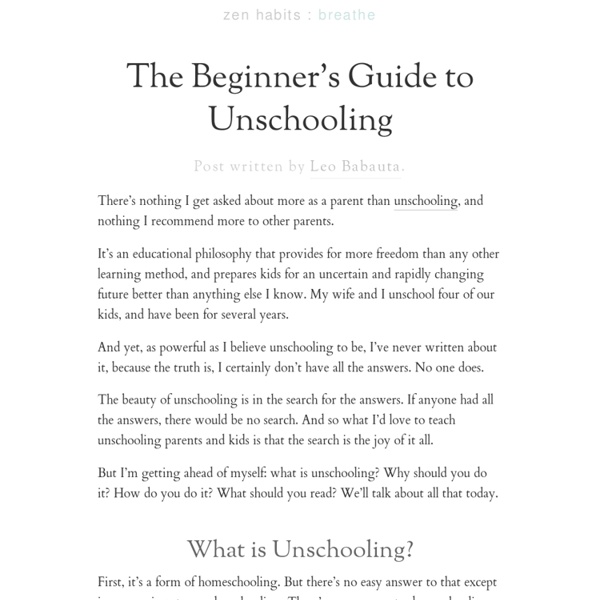 » The Beginner’s Guide to Unschooling