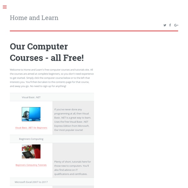 Free Beginners Computer Tutorials and Lessons