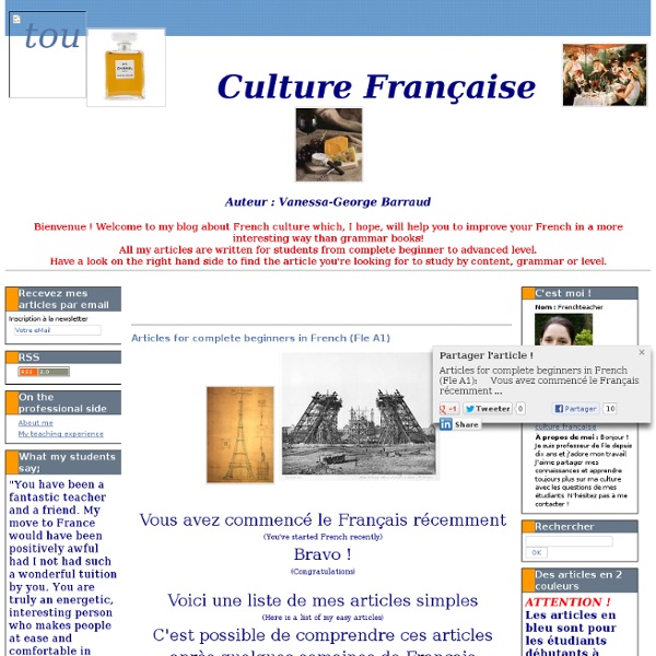 Articles for complete beginners in French (Fle A1)