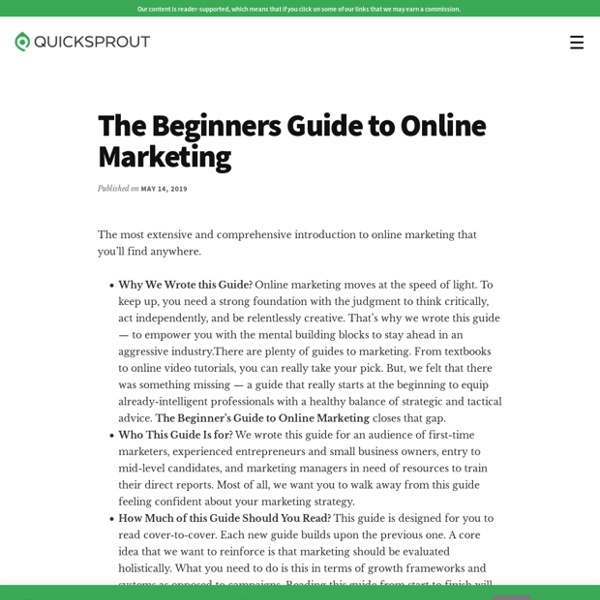 The Beginners Guide to Online Marketing
