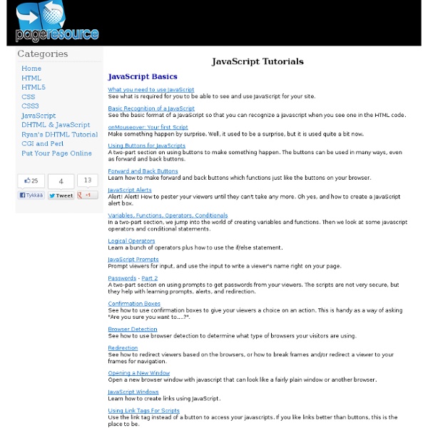 Beginning JavaScript Tutorials