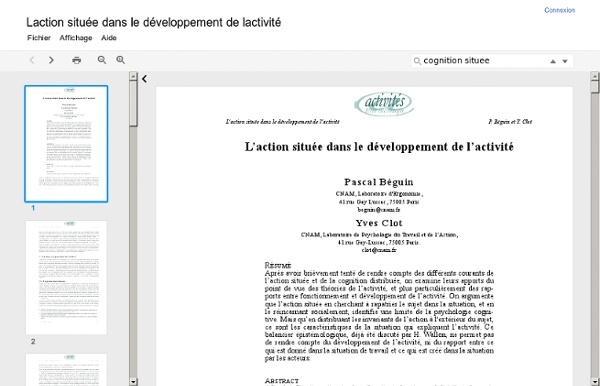Laction située dans le développement de lactivité