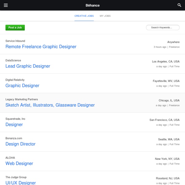 Creative Jobs and Freelance Opportunities on Behance
