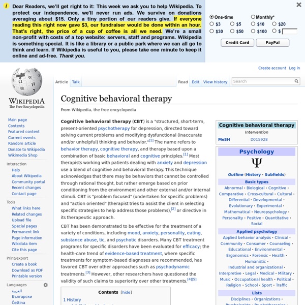 Cognitive behavioral therapy