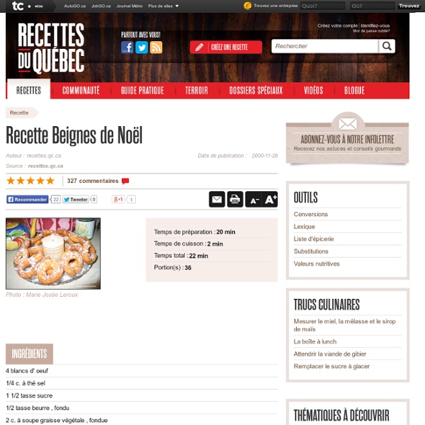 Recette Beignes de Noël