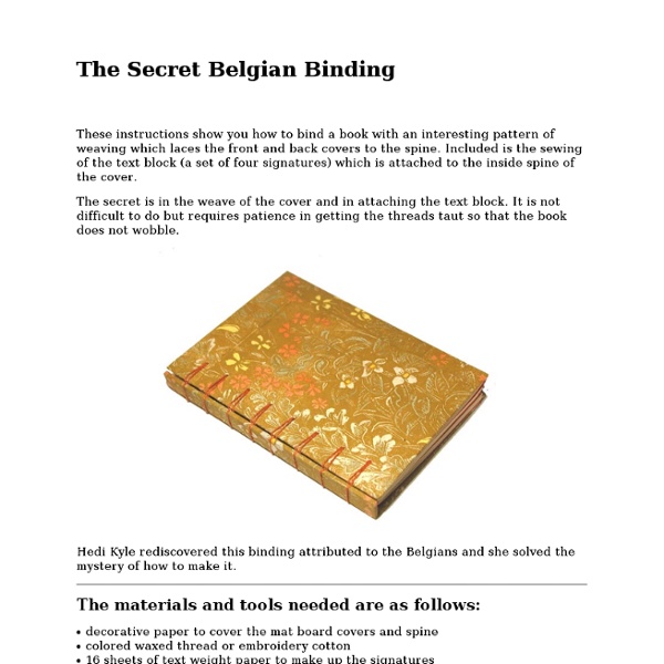 Secret Belgian Binding Instructions