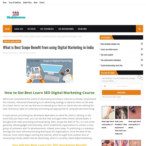 What is Best Scope Benefit from using Digital Marketing in India