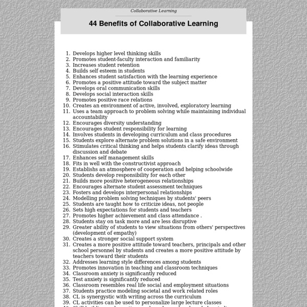 44 Benefits of Collaborative Learning