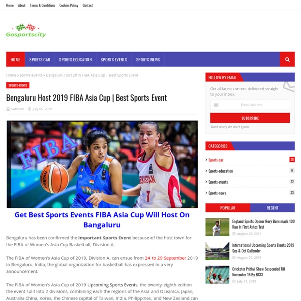 Bengaluru Host 2019 FIBA Asia Cup
