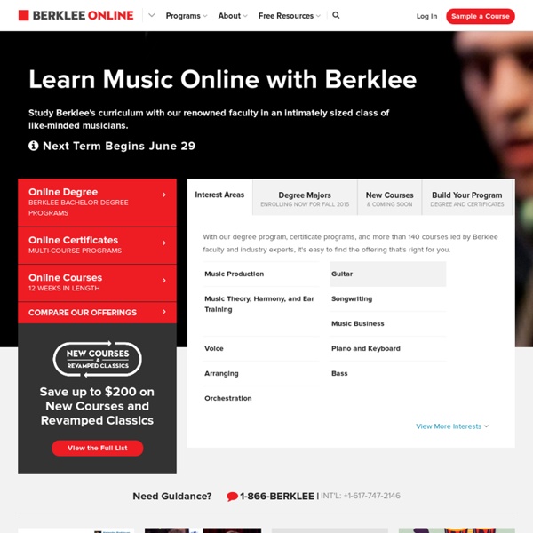 Online Courses and Programs in Music Production, Guitar, Songwriting, Music Business, & Music Theory