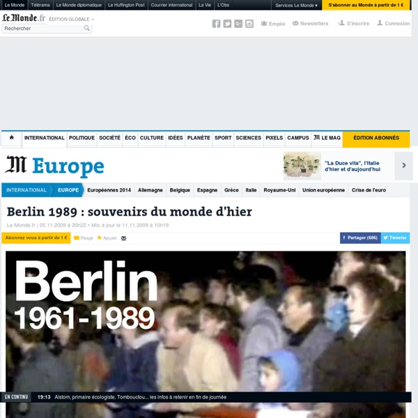 Berlin 1989 : souvenirs du monde d'hier