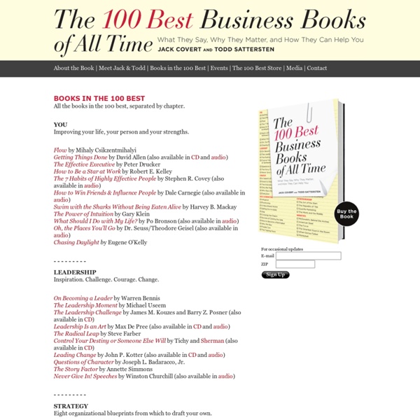 The 100 Best Business Books of All Time: More on The 100 Best Archives