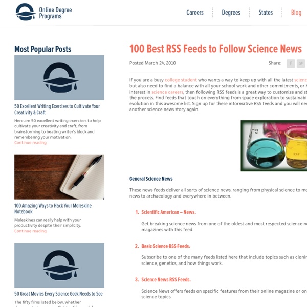 100 Best RSS Feeds to Follow Science News