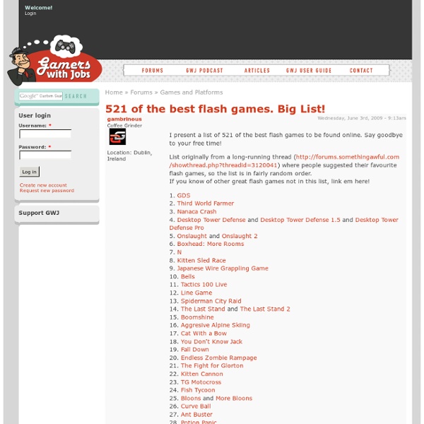 521 of the best flash games. Big List!