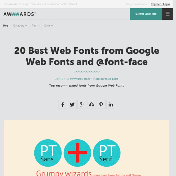 Best 20 webfonts from Google Web Fonts and @font-face embedding