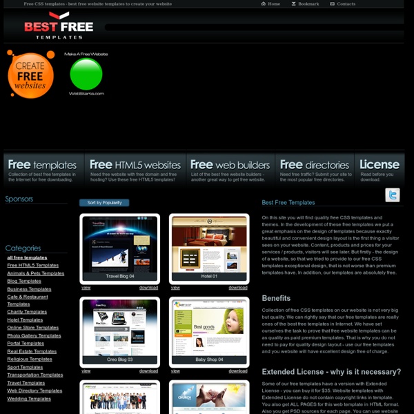 Free CSS Templates - best free website templates