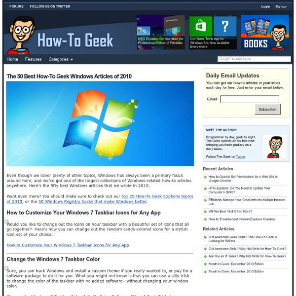 The 50 Best How-To Geek Windows Articles of 2010