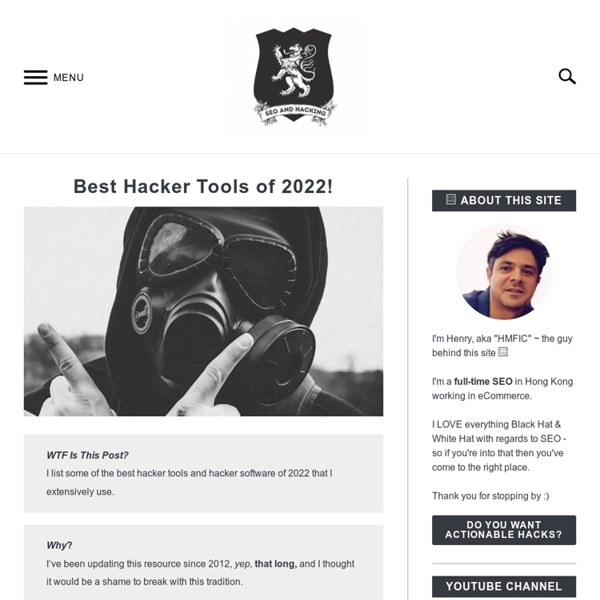 Hacker Tools (Top Ten List of 2016) Nmap, Wireshark, Metasploit