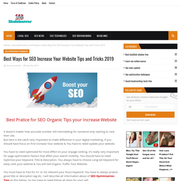 Best Ways for SEO Increase Your Website Tips and Tricks 2019