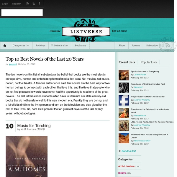 Top 10 Best Novels of the Last 20 Years