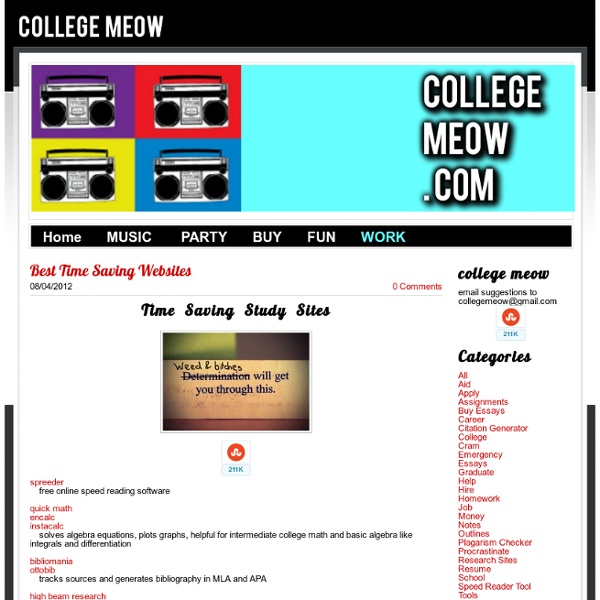 Best Time Saving Websites - college meow