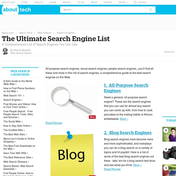 The Search Engine List - A Comprehensive List of Search Engines You Can Use