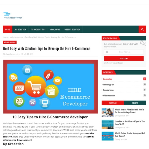 Best Easy Web Solution Tips to Develop the Hire E-Commerce